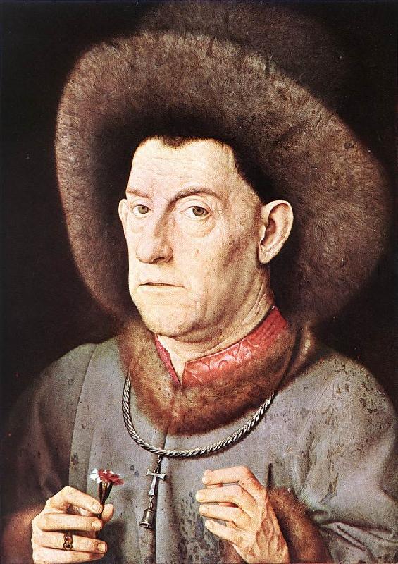 EYCK, Jan van Portrait of a Man with Carnation re Sweden oil painting art